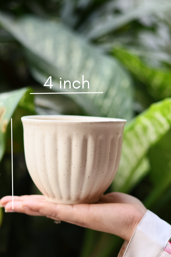 Ceramic cream planter height & breadth