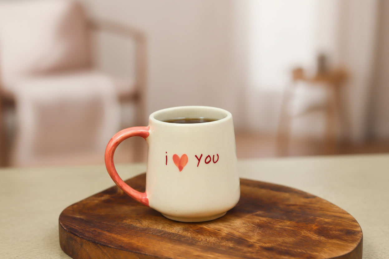 I Heart you Mug handmade in India
