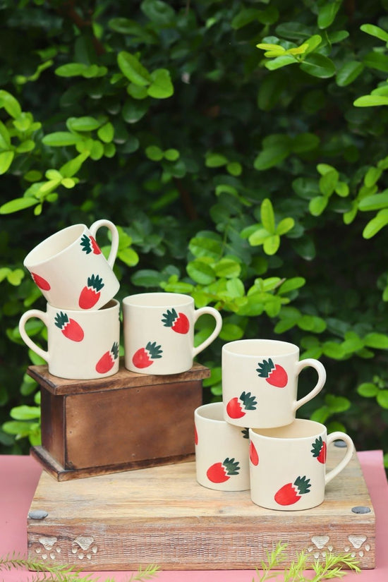 Set of 6 - Berry Bliss Mug handmade in India
