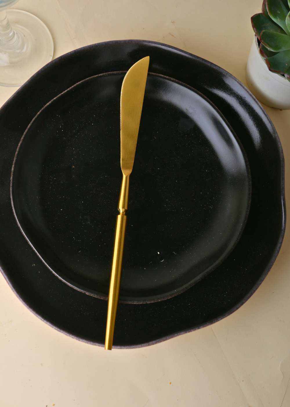 Golden brass knife