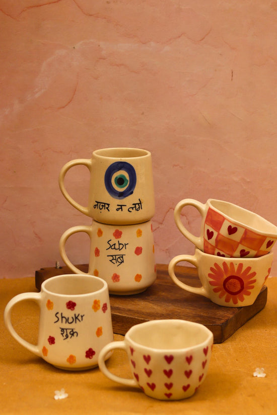 Set of 6 Tea & Coffee Sip Mugs (for the price of 5) handmade in India