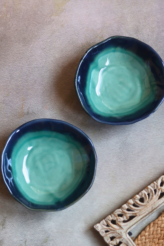 Dinnerware teal bowls handmade ceramic 