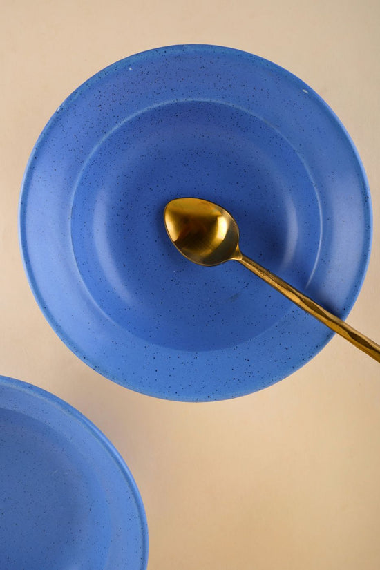 pasta plate with blue color