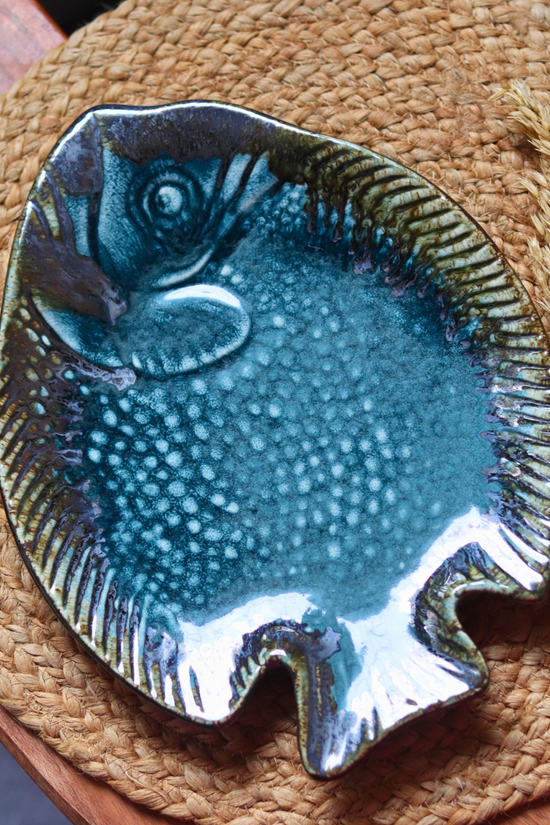 Handmade ceramic fish platter 