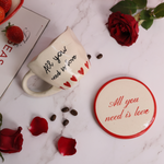  all you need is love mug with all you need is love coaster made by ceramic 