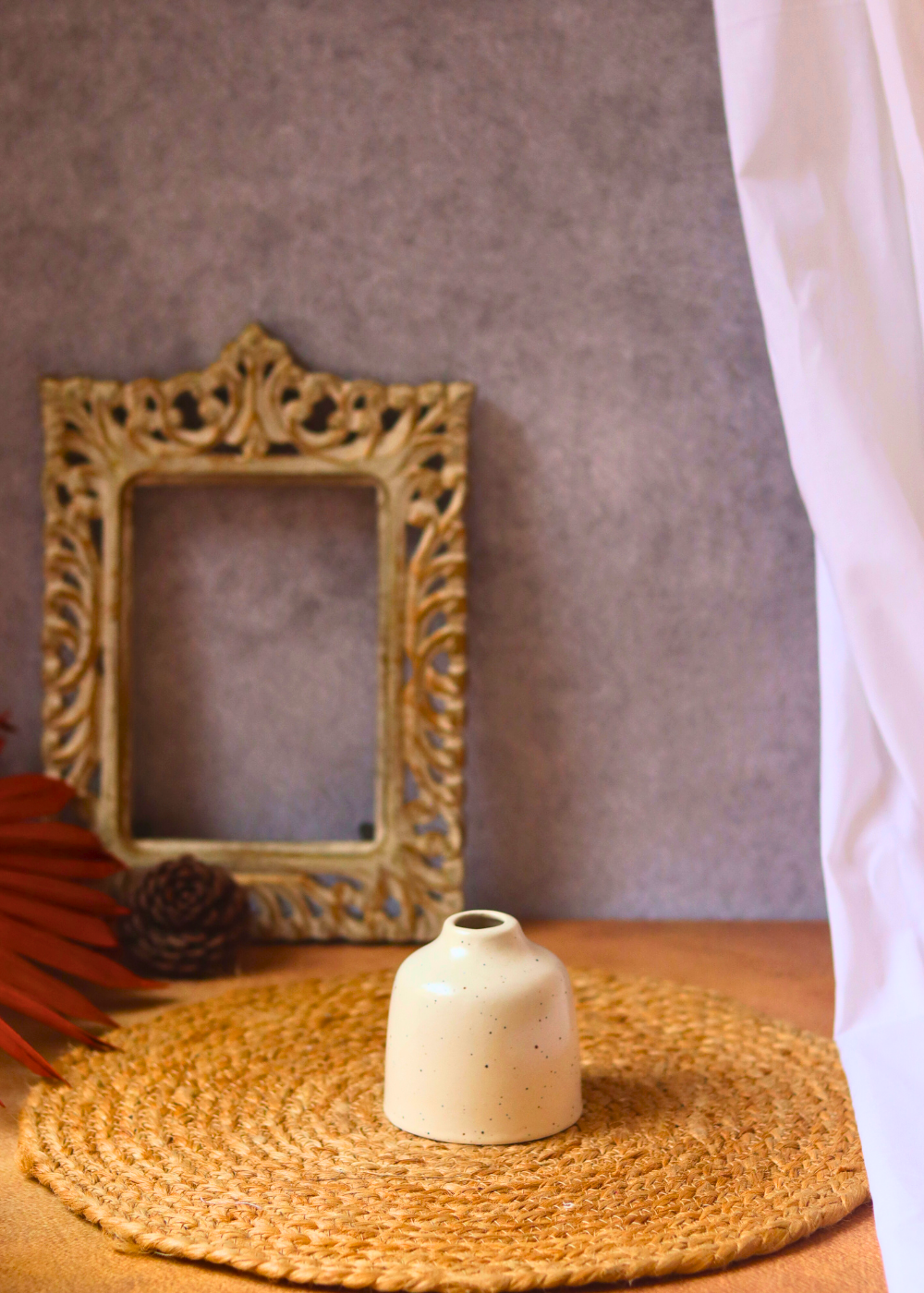 cream bud vase - short for your home decor
