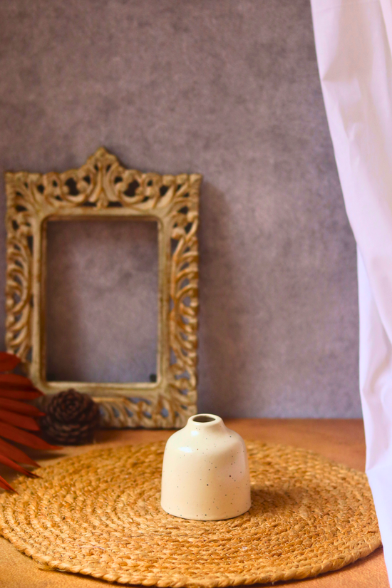 cream bud vase - short for your home decor