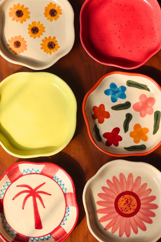 handmade Set of 6 Pastel Petals Handmade dessert plates (for the price of 5)