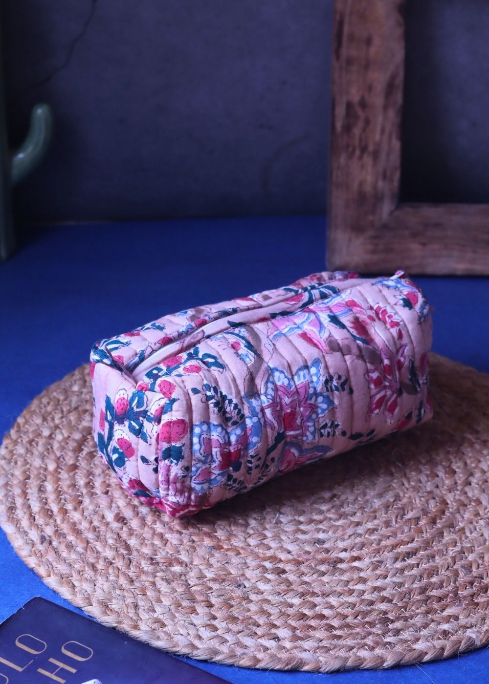 Handmade Floral Plush Toiletry Bag - Small