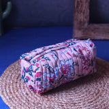 Handmade Floral Plush Toiletry Bag - Small