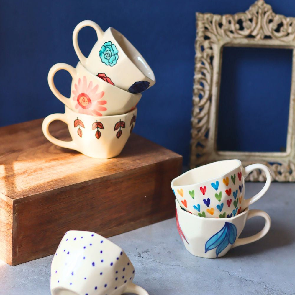 Set of 6 Brew & Bloom Mugs (for the price of 5) made by ceramic