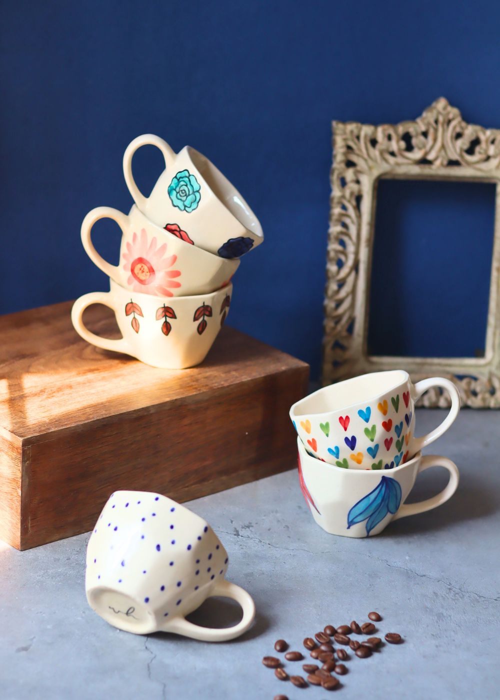 Set of 6 Brew & Bloom Mugs (for the price of 5) made by ceramic