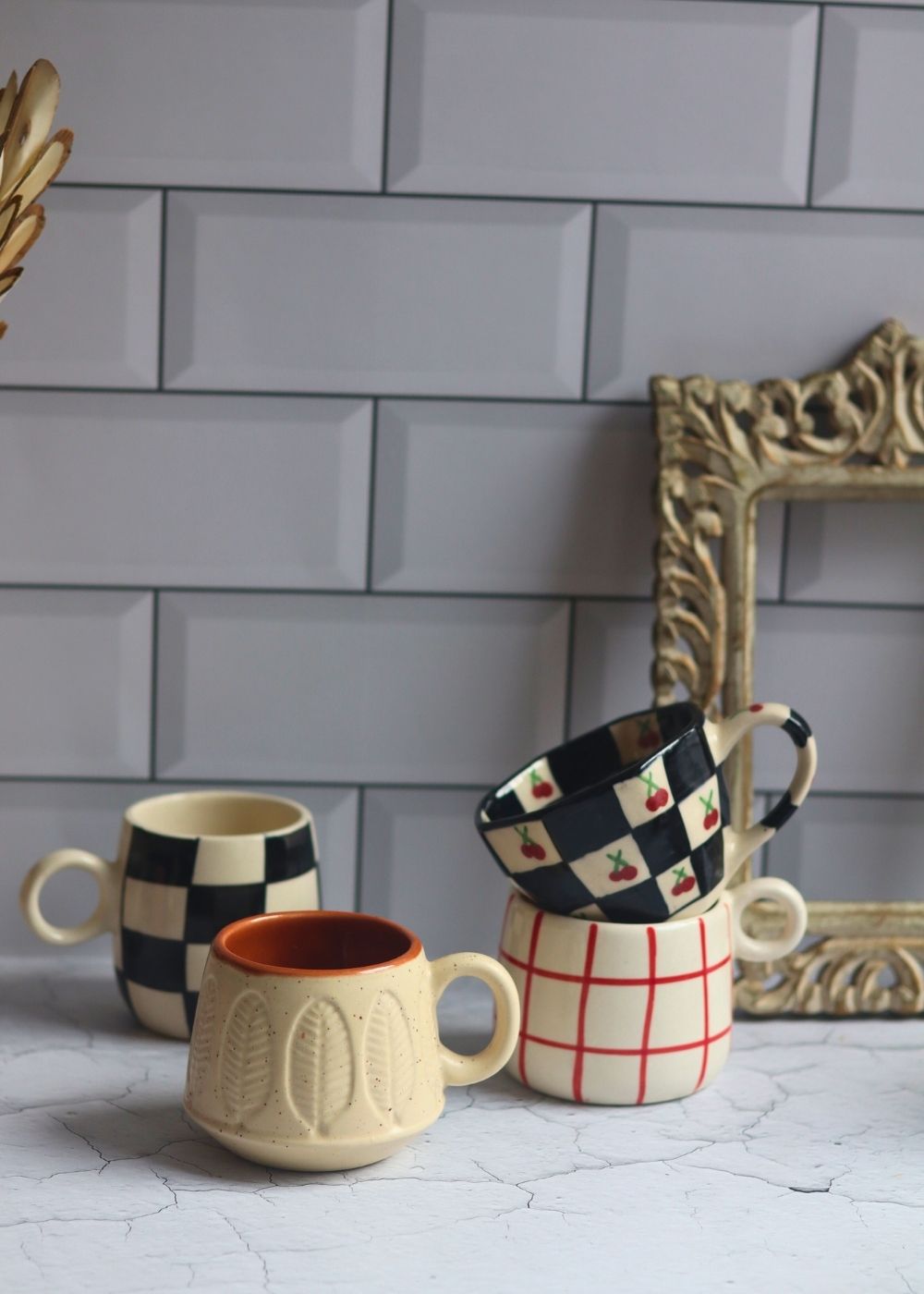 handmade buy 3, get 4 monochrome mugs