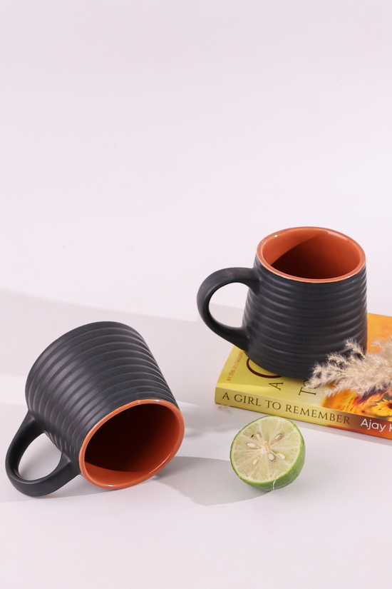 Two black coffee mug