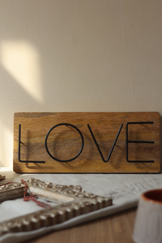 LOVE board wood & metal 