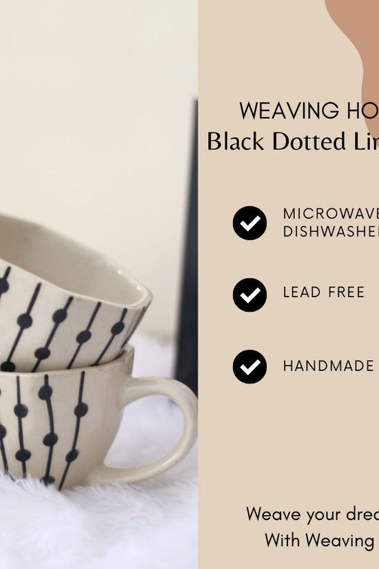 Black dotted ceramic mug significations