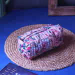 Floral Plush Toiletry Bag - Small made by cotton