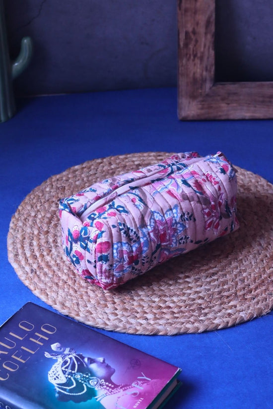 Floral Plush Toiletry Bag - Small made by cotton