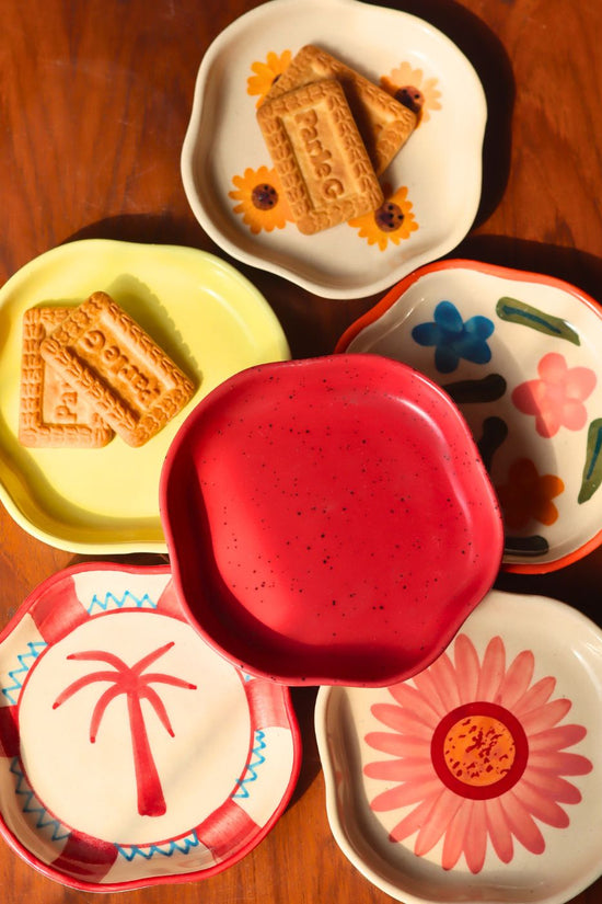 Set of 6 Pastel Petals Handmade dessert plates (for the price of 5) made by ceramic