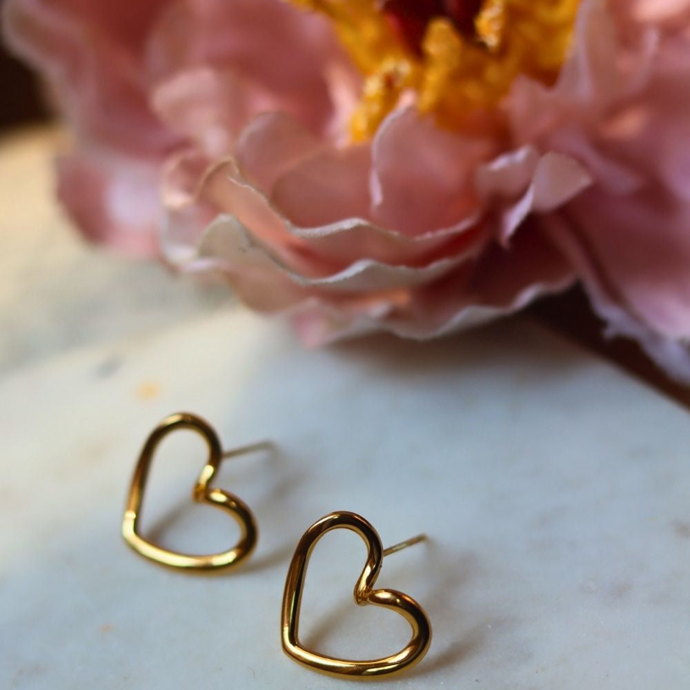Anti tarnish Serene Heart Earrings