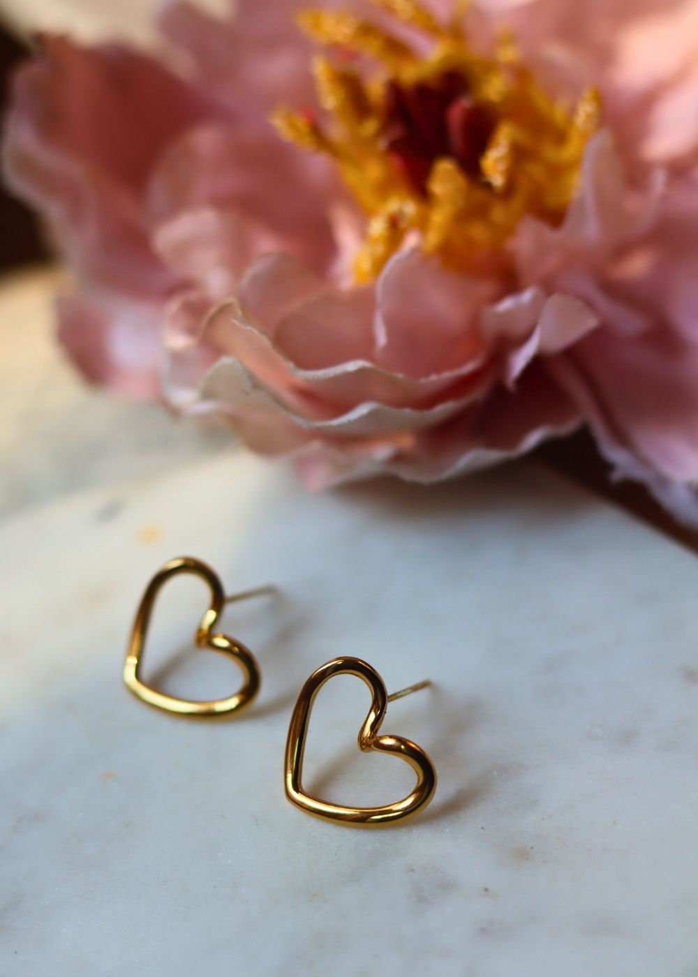 Anti tarnish Serene Heart Earrings