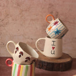 Set of 4 Handpainted Mugs handmade in india