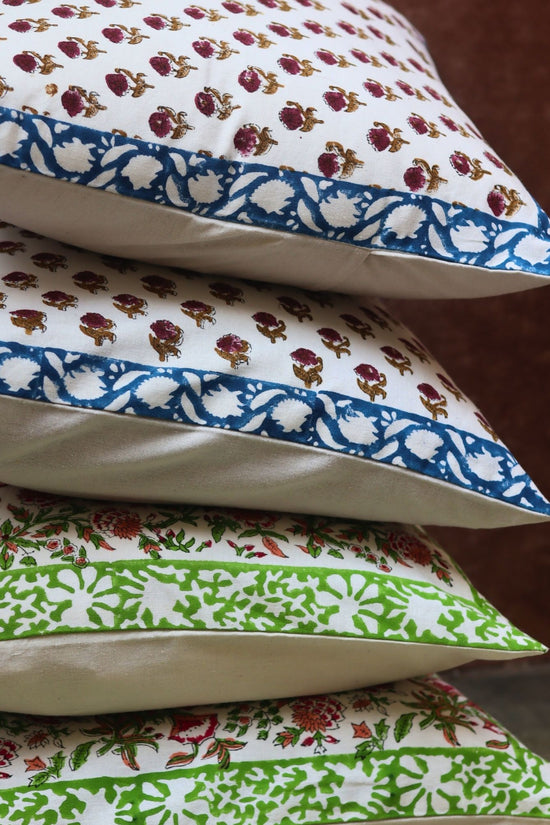 Handmade Floral foliage & Liana Vine Cushion cover combo