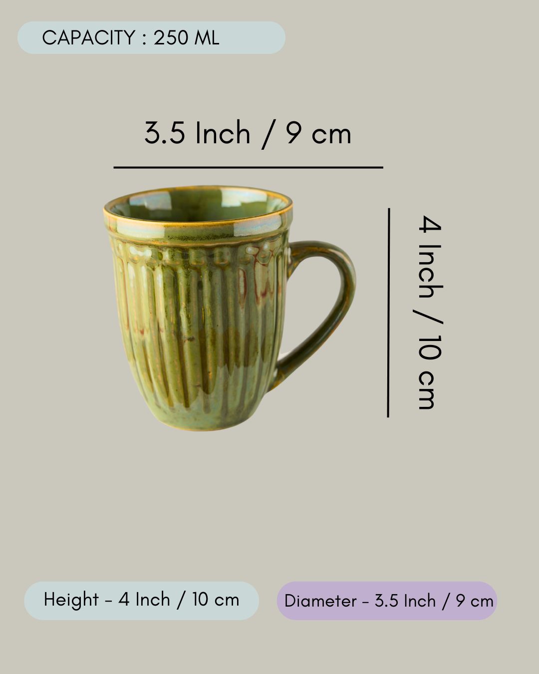 Moss Green Vintage Mug