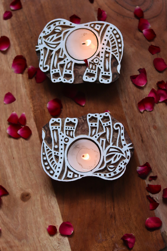wooden tea light holder