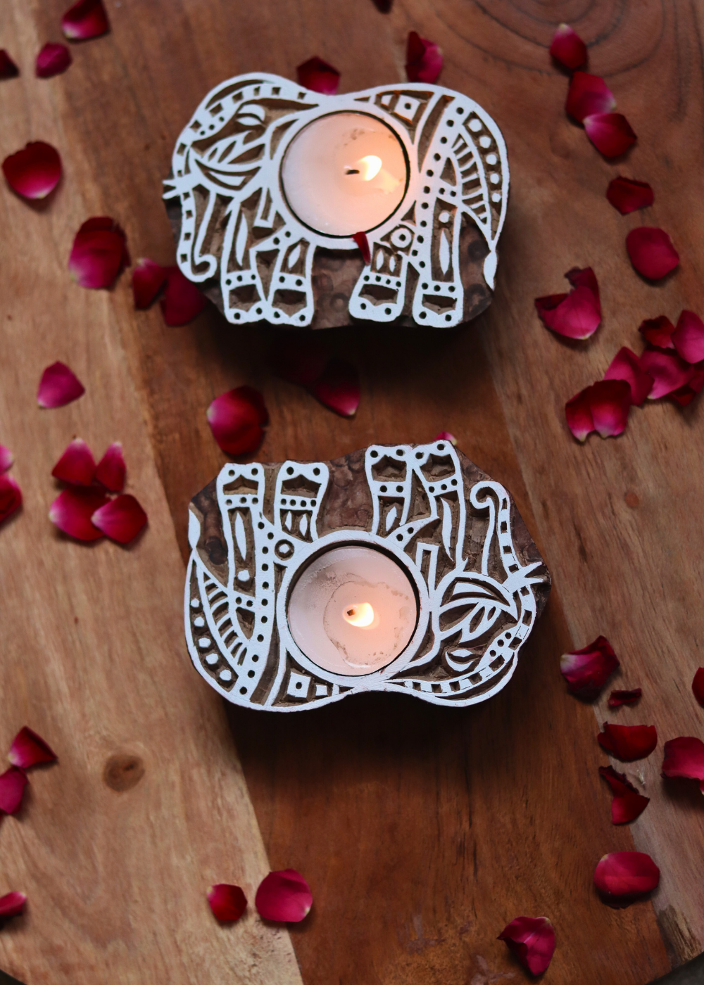 wooden tea light holder