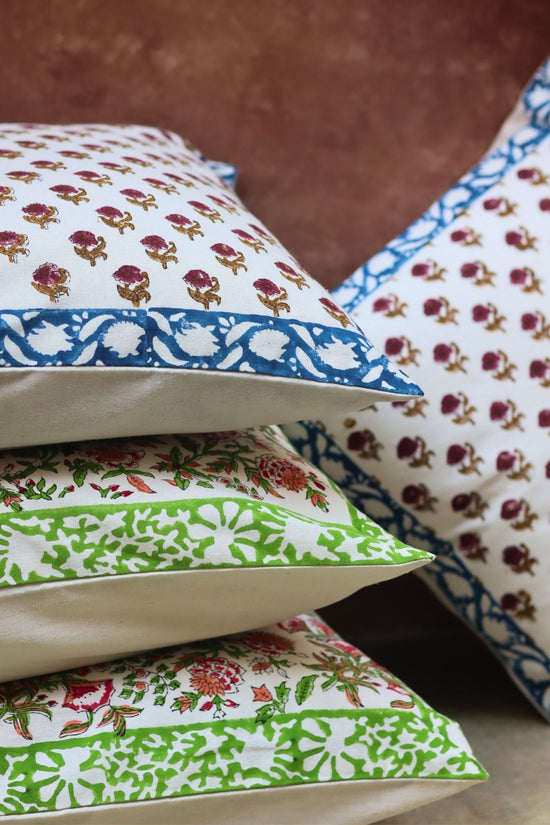 Floral foliage & Liana Vine Cushion cover combo made by cotton