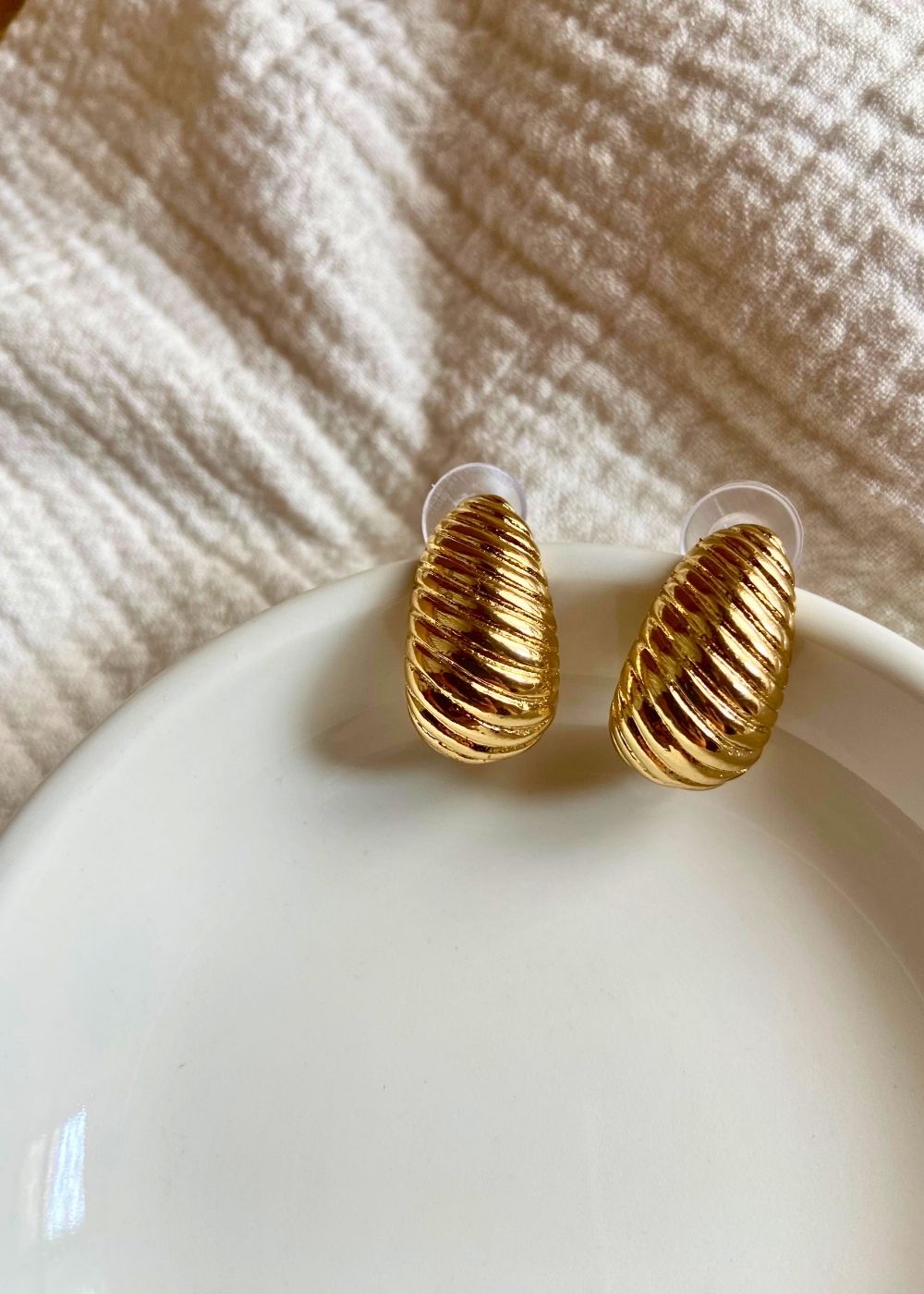 Anti tarnish Gold Statement Studs