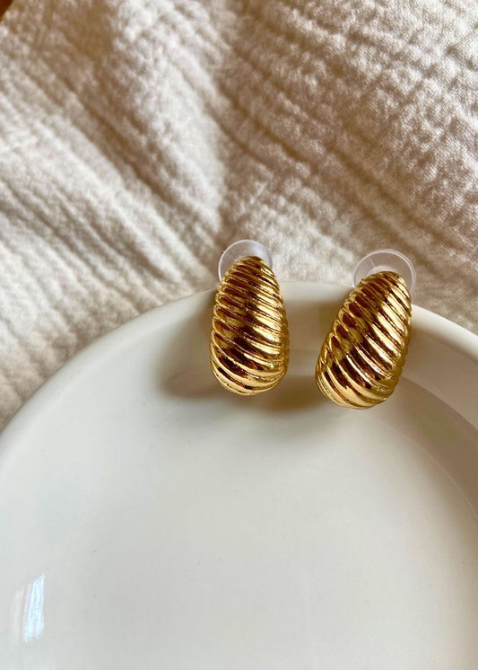 Anti tarnish Gold Statement Studs