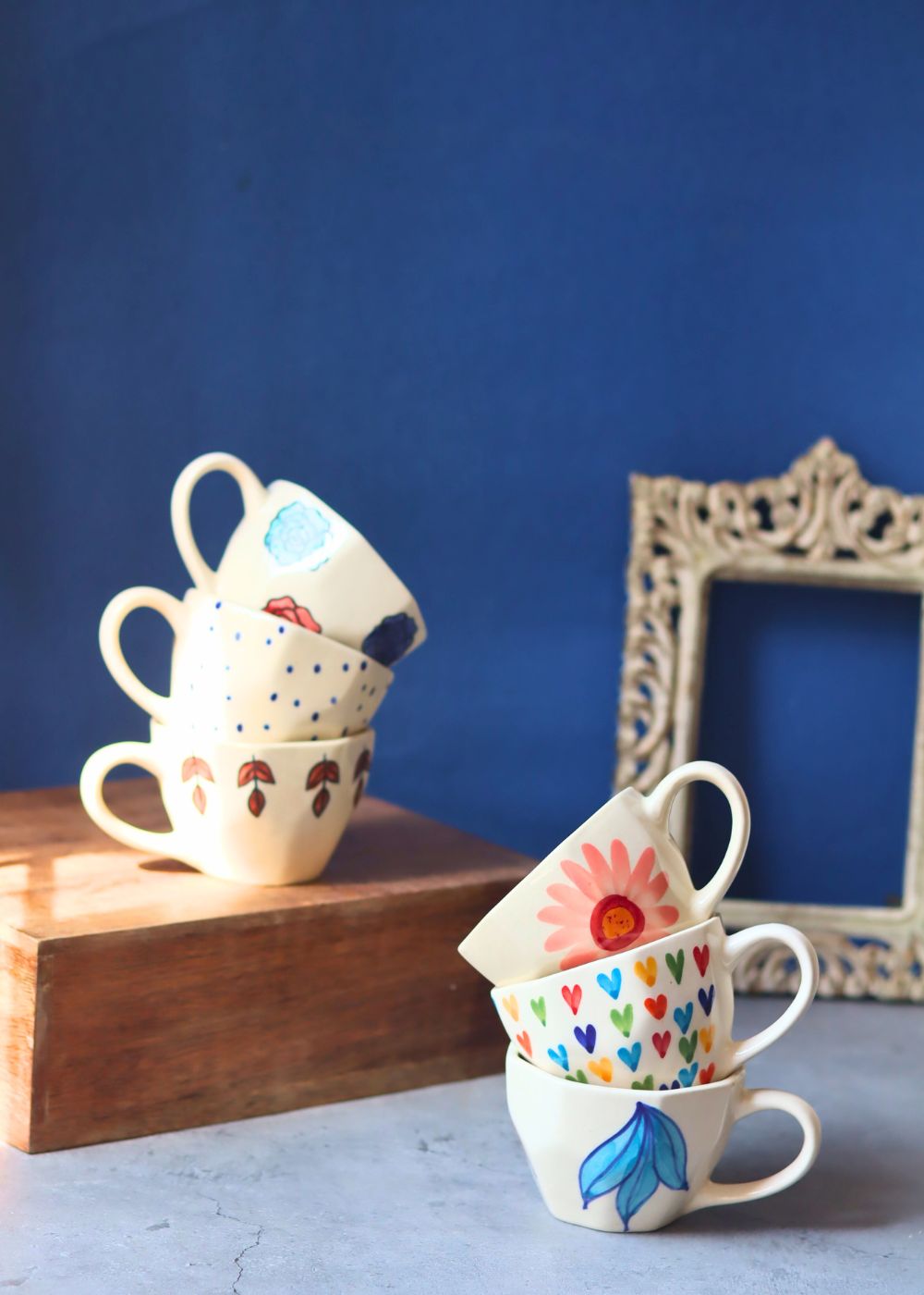 Set of 6 Brew & Bloom Mugs (for the price of 5) handmade in india