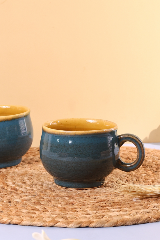 Closeup shot of coffee mugs 