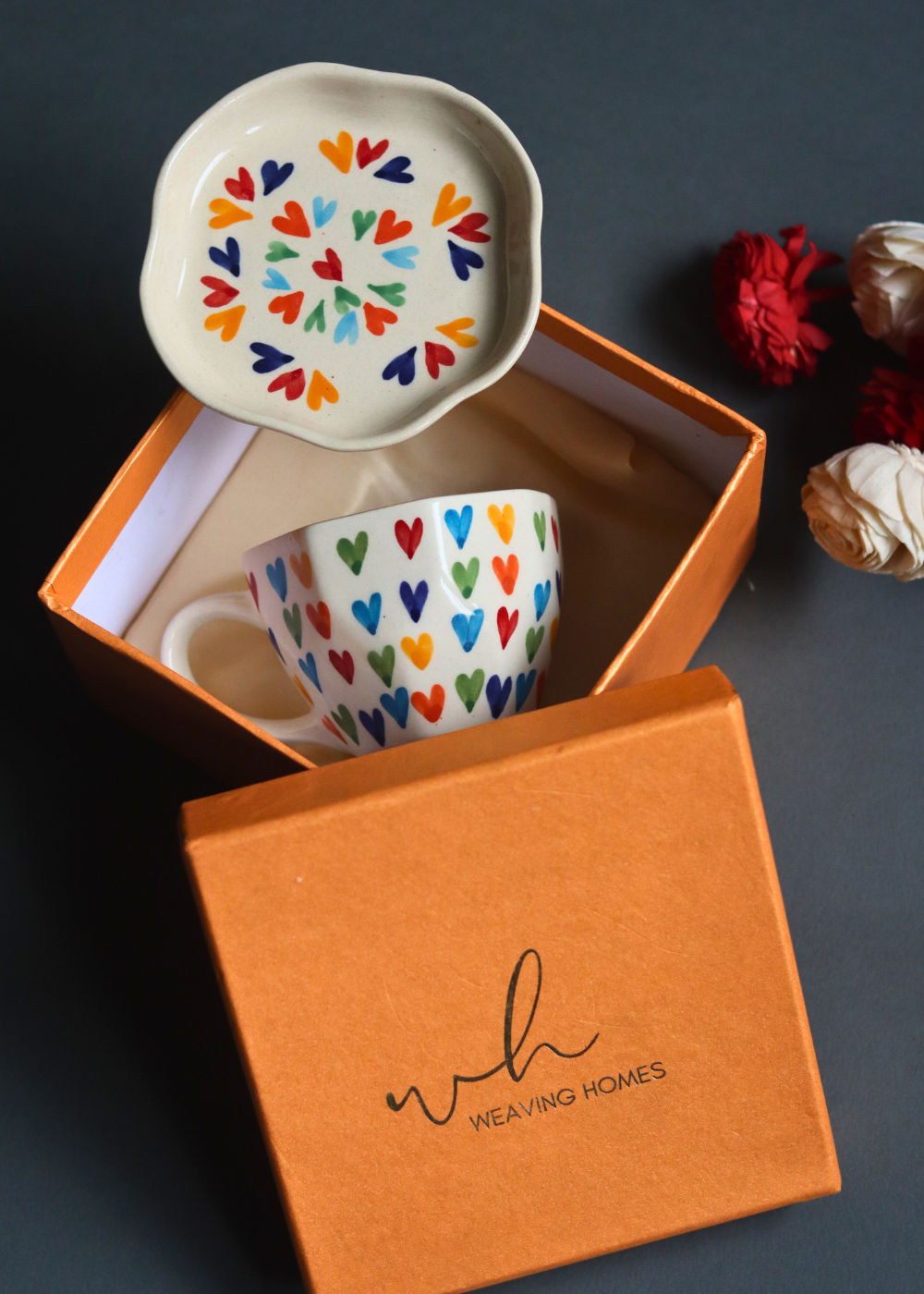 Handmade mug & dessert plate in gift box