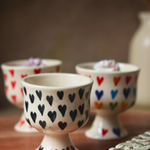 ice cream goblet with different colors of heart design