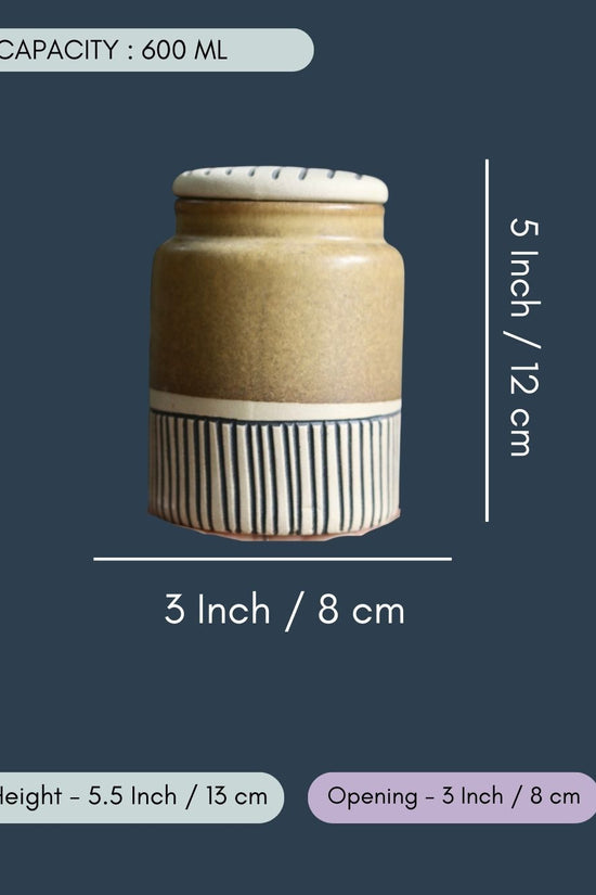 Brown Carved Storage Jar