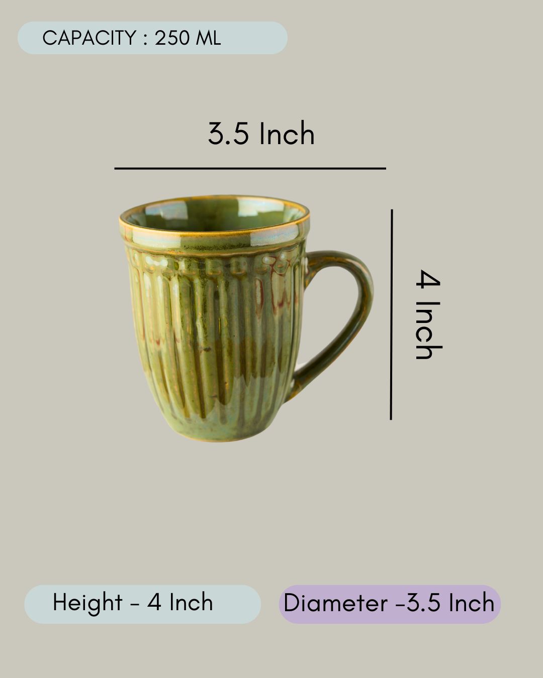 Moss Green Vintage Mug