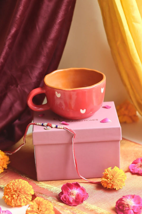 Cupid mug Rakhi Gift Box handmade in India