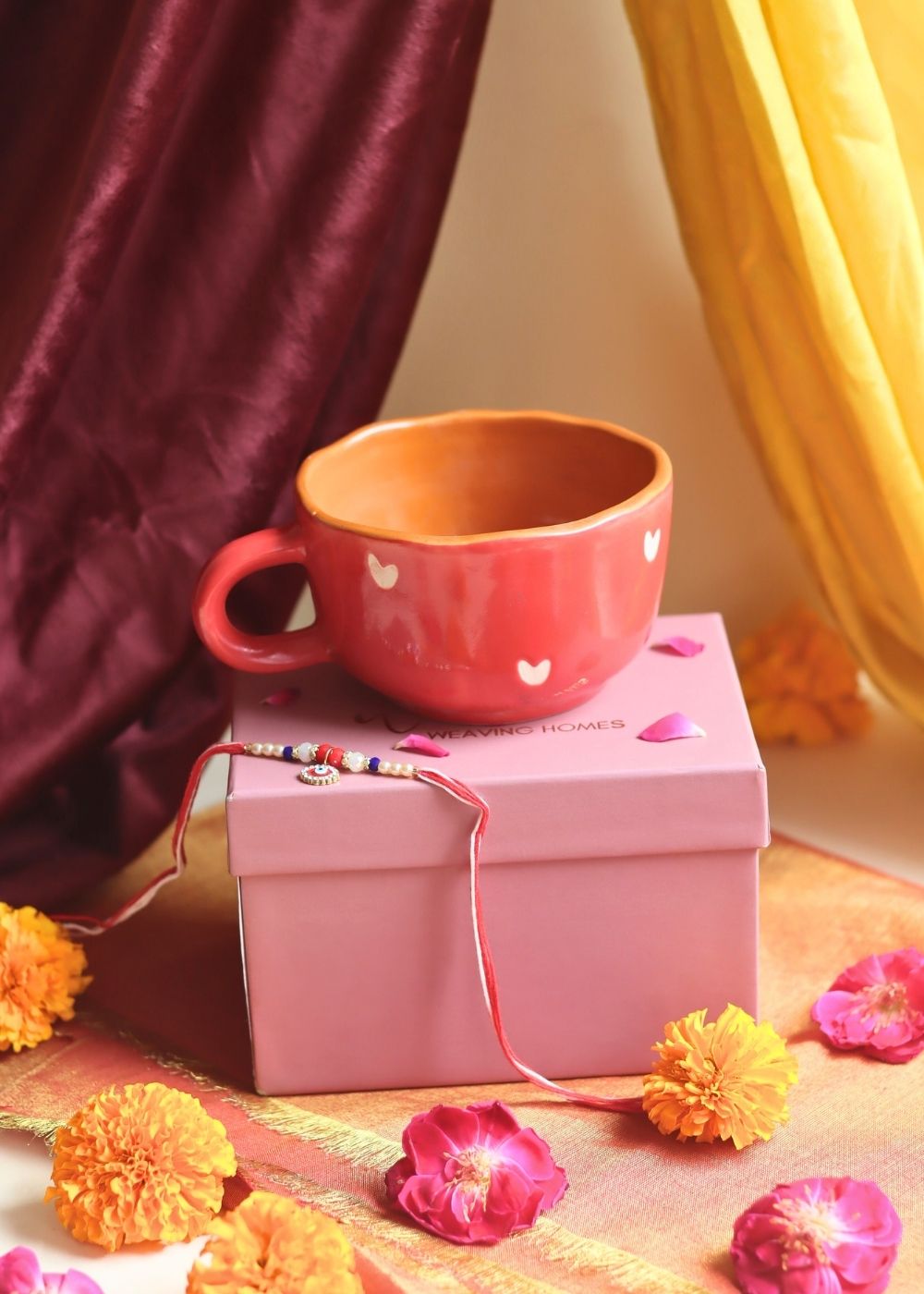 Cupid mug Rakhi Gift Box handmade in India