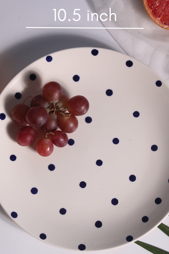 Blue polka dinner plates