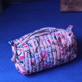 Floral Plush Toiletry Bag - Small handmade in India