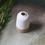 White & sanded ceramic bud vase - tall