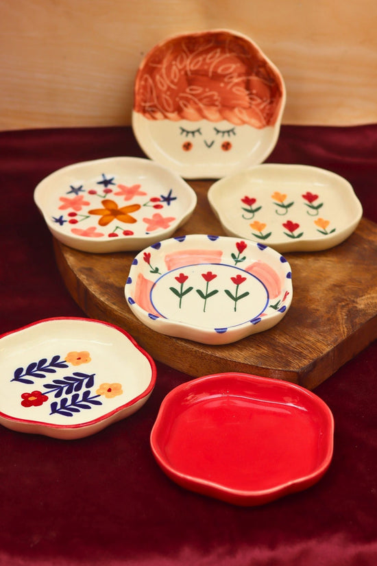 handmade Set of 6 Floral Dreams Handmade Dessert Plate (for the price of 5)