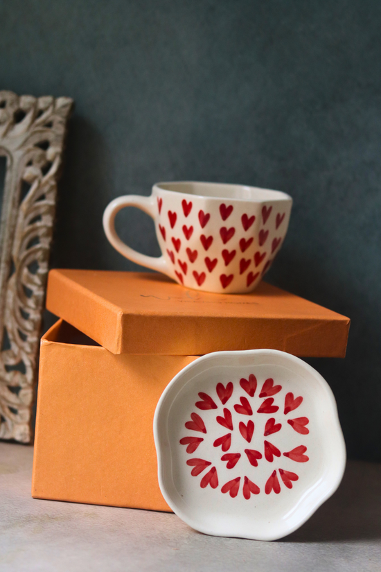 Mug & dessert plate set with gift box