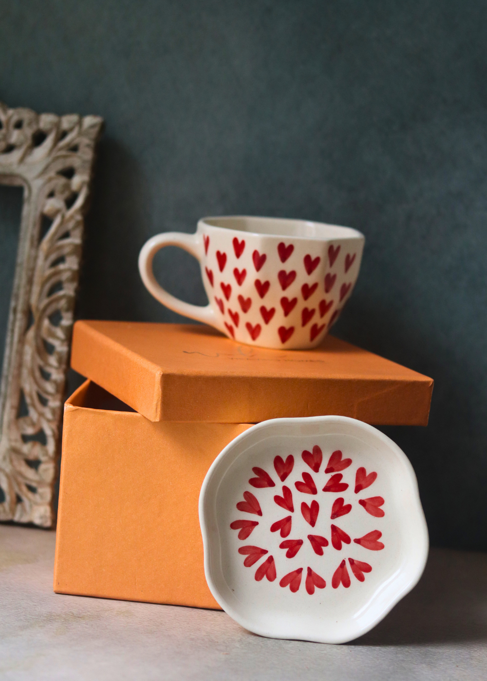 Mug & dessert plate set with gift box