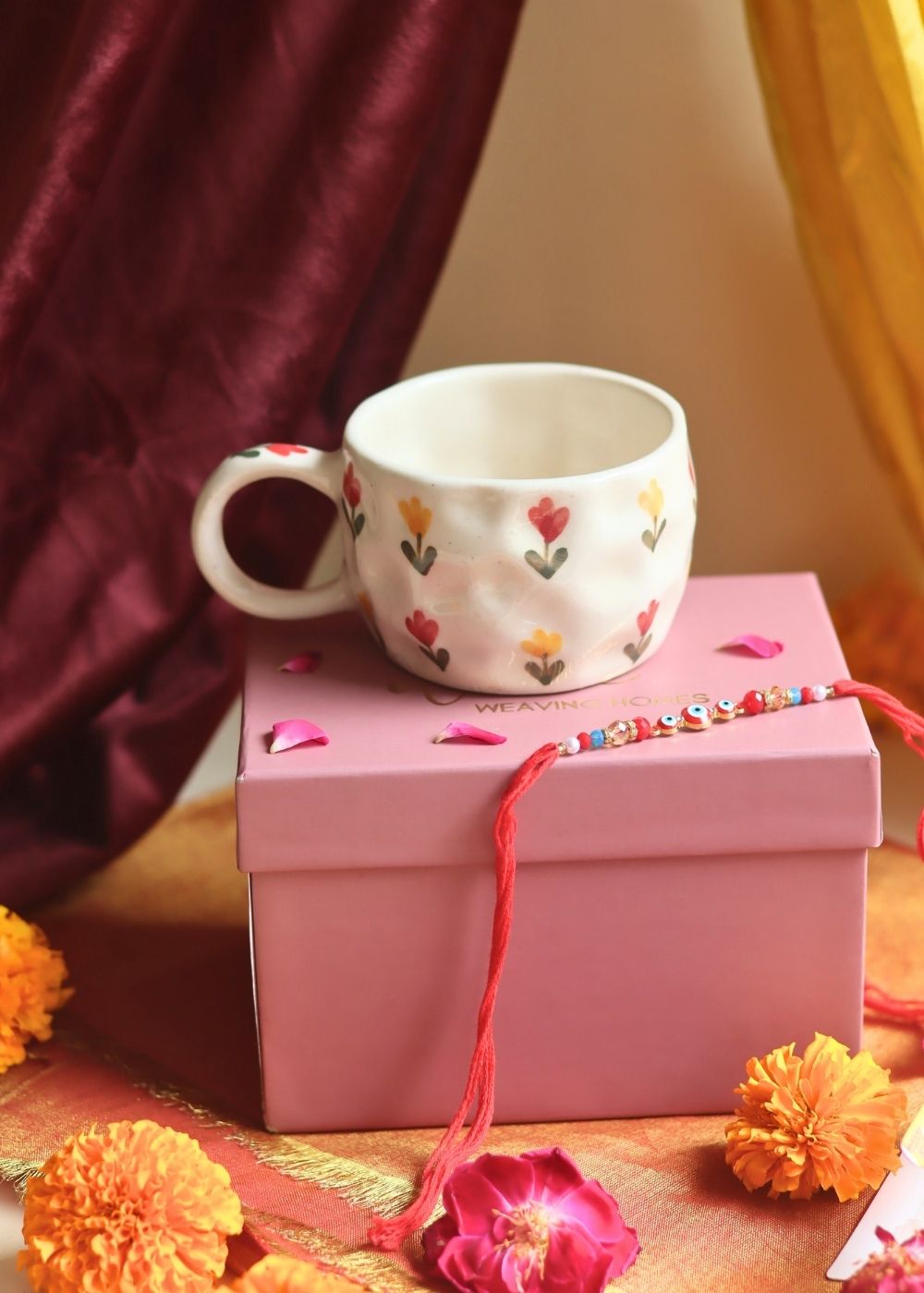handmade Tulip Mug Rakhi Gift Box
