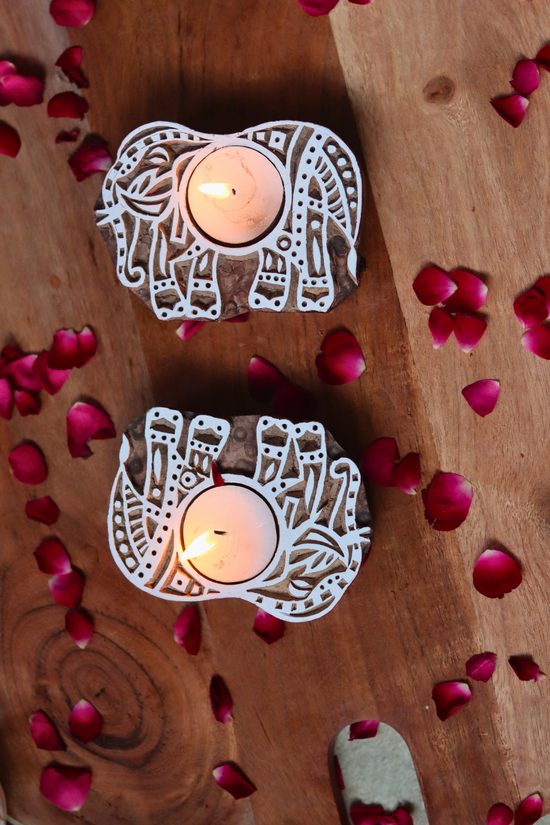 wooden candle holder