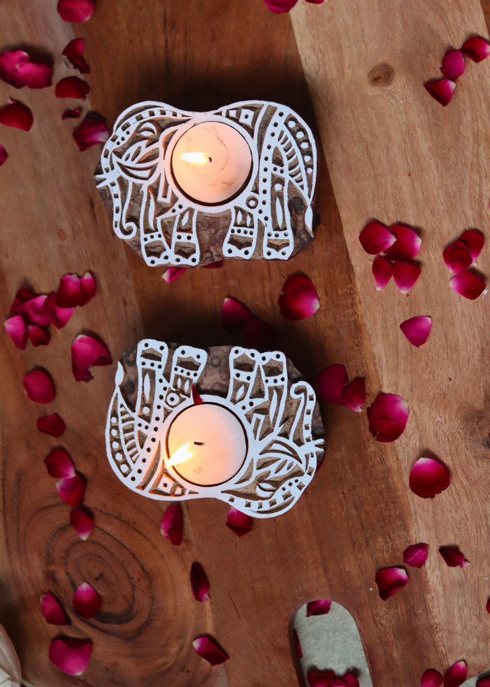 wooden candle holder